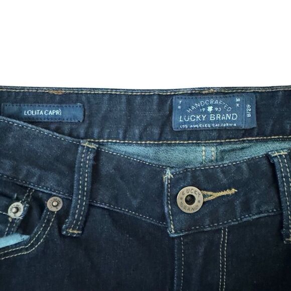 Lucky Brand Lolita Capri Denim Jeans Dark Wash Size 8 - Picture 4 of 5